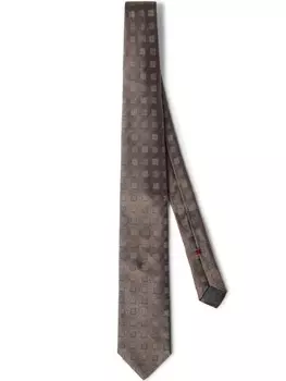 Brunello Cucinelli шелковый галстук, коричневый