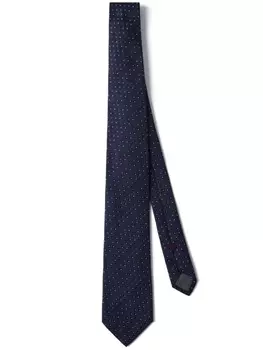 Brunello Cucinelli шелковый галстук с геометричным узором, синий