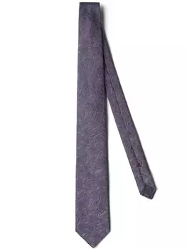 Brunello Cucinelli шелковый галстук с принтом пейсли, фиолетовый