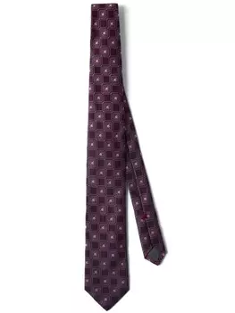 Brunello Cucinelli шелковый галстук с узором, красный