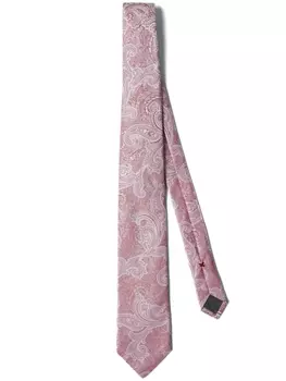 Brunello Cucinelli шелковый галстук с узором пейсли, розовый
