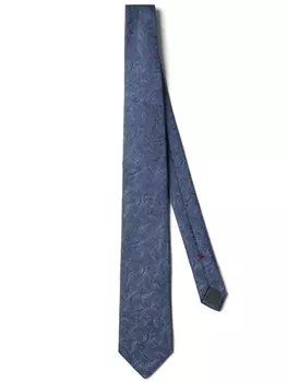 Brunello Cucinelli шелковый галстук с узором пейсли, синий