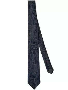 Brunello Cucinelli шелковый галстук с узором пейсли, синий