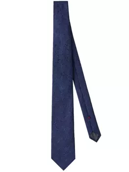 Brunello Cucinelli шелковый галстук с жаккардовым узором, синий