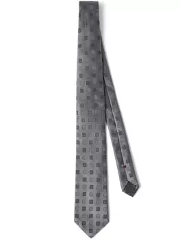 Brunello Cucinelli шелковый галстук, серебряный