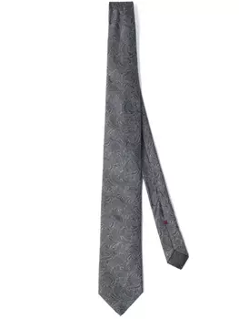 Brunello Cucinelli шелковый галстук, серый