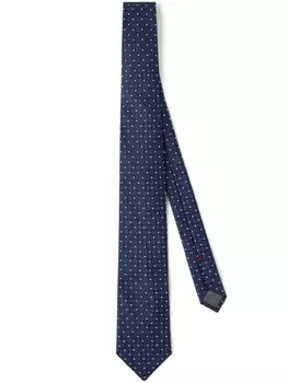 Brunello Cucinelli шелковый галстук в горох, синий