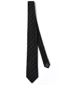 Brunello Cucinelli шелковый галстук в тонкую полоску, черный