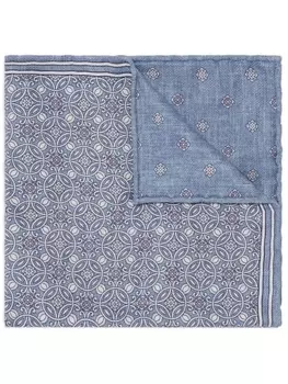 Brunello Cucinelli шелковый платок-паше с графичным принтом, фиолетовый