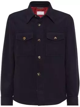 Brunello Cucinelli шерстяная куртка-рубашка, синий