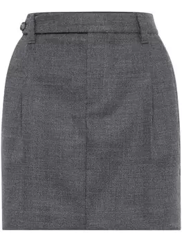 Brunello Cucinelli шерстяная мини-юбка строгого кроя, серый