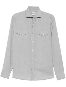 Brunello Cucinelli шерстяная рубашка, серый