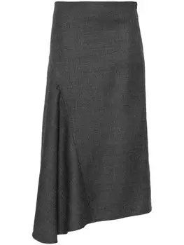 Brunello Cucinelli шерстяная юбка миди, серый