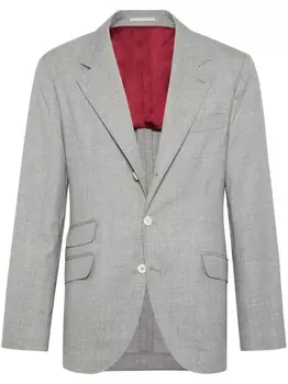 Brunello Cucinelli шерстяной костюм с однобортным пиджаком, серый