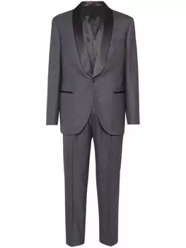 Brunello Cucinelli шерстяной костюм с однобортным пиджаком, серый