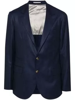 Brunello Cucinelli шерстяной однобортный пиджак, синий