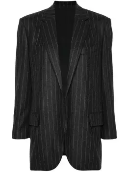 Brunello Cucinelli шерстяной пиджак в тонкую полоску, серый