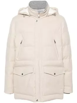 Brunello Cucinelli шерстяной пуховик, нейтральный цвет