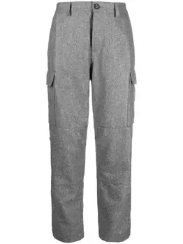 Brunello Cucinelli шерстяные брюки прямого кроя, серый
