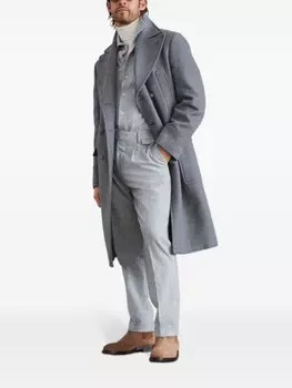 Brunello Cucinelli шерстяные брюки строгого кроя, серый