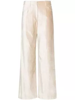 Brunello Cucinelli широкие бархатные брюки, нейтральный цвет