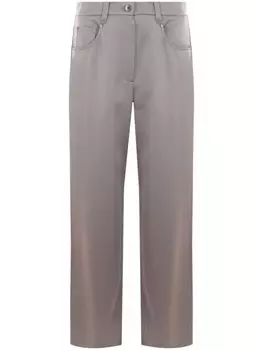 Brunello Cucinelli широкие брюки из кади-сатина, серый