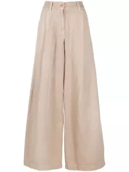 Brunello Cucinelli широкие брюки, коричневый