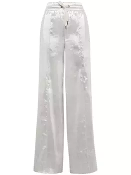 Brunello Cucinelli широкие брюки с эффектом металлик, серый