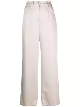 Brunello Cucinelli широкие брюки с завышенной талией, нейтральный цвет
