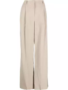 Brunello Cucinelli широкие брюки с завышенной талией, нейтральный