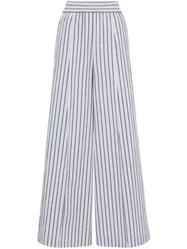 Brunello Cucinelli широкие брюки в полоску, белый
