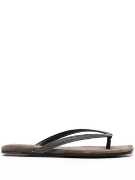 Brunello Cucinelli шлепанцы Precious, черный