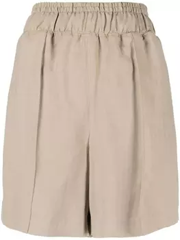 Brunello Cucinelli шорты-бермуды с эластичным поясом, коричневый