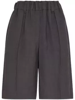 Brunello Cucinelli шорты из смесового льна, серый