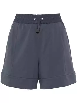 Brunello Cucinelli шорты с эластичным поясом и завышенной талией, синий