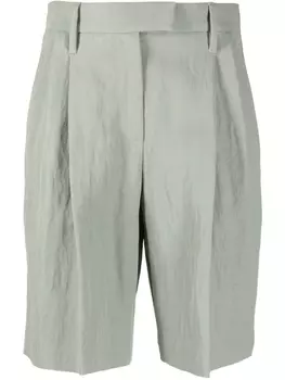 Brunello Cucinelli шорты с завышенной талией, зеленый