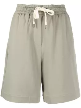 Brunello Cucinelli шорты с завышенной талией, зеленый