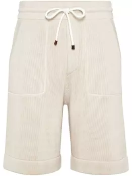 Brunello Cucinelli шорты в рубчик с кулиской, нейтральный цвет