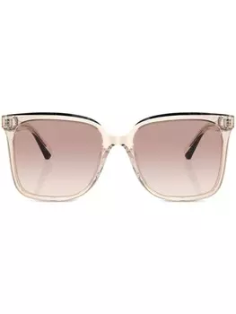 Brunello Cucinelli солнцезащитные очки BC4007S в квадратной оправе, нейтральный цвет