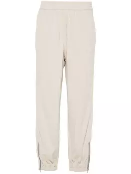 Brunello Cucinelli спортивные брюки с декором Monili, нейтральный цвет