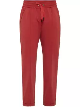 Brunello Cucinelli спортивные брюки с декором Monili, красный