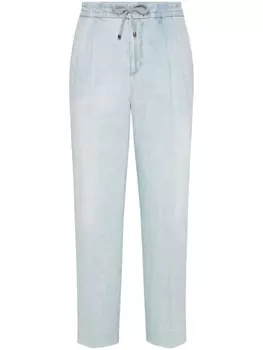 Brunello Cucinelli спортивные брюки с кулиской, синий
