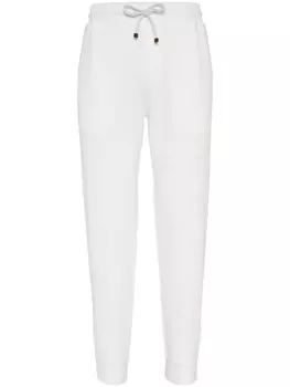 Brunello Cucinelli спортивные брюки с манжетами на молнии, белый