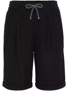 Brunello Cucinelli спортивные шорты с кулиской, черный