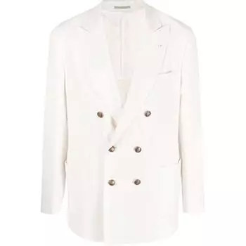 Brunello Cucinelli SS23 Деловой пиджак мужской белый