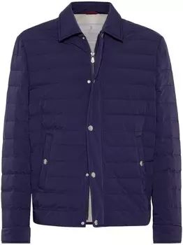 Brunello Cucinelli стеганая куртка-рубашка, синий