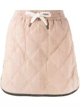 Brunello Cucinelli стеганая юбка с контрастной отделкой, розовый