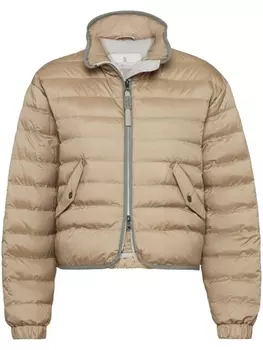 Brunello Cucinelli стеганый пуховик с воротником-стойкой, нейтральный цвет