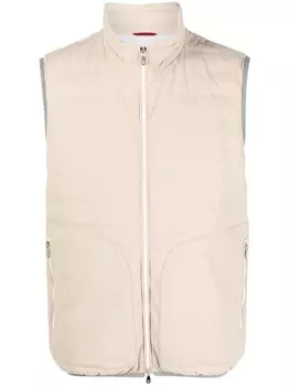 Brunello Cucinelli стеганый жилет, коричневый