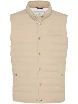 Brunello Cucinelli стеганый жилет, нейтральный цвет